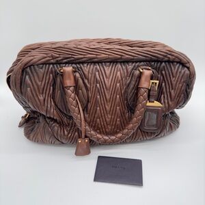 Nappa Chevron Handle Bag